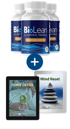 Three Biolean bottles and two bonuses.